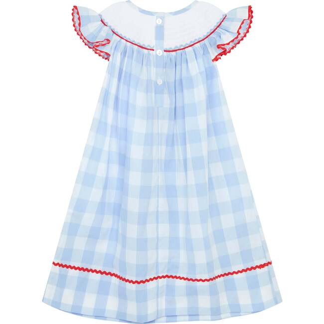Little Princess Bella Hand Smocked Embroidered Sails Cotton Baby Dress, Red, White & Blue - Dresses - 2