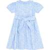 Little Princess Alice Hand Smocked Embroidered Floral Cotton Baby Dress, Blue - Dresses - 2 - thumbnail