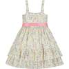 Summer Meadow Girls Party Dress, Pink & White - Dresses - 2 - thumbnail