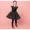 Wednesday Velvet & Glitter Tulle Party Dress, Black - Dresses - 2 - thumbnail
