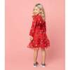 Seren Embroidered Sequin Star Party Dress, Red - Dresses - 3