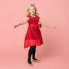 Florence Velvet & Satin Bow Party Dress, Red - Dresses - 4 - thumbnail