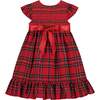 Poppy Smocked Plaid Tartan Baby Party Dress, Red - Dresses - 2