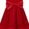 Florence Velvet & Satin Bow Party Dress, Red - Dresses - 6 - thumbnail