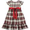 Poppy Smocked Plaid Tartan Baby Party Dress, White - Dresses - 2
