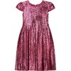 Dazzle Sequin Girls Party Dress, Candy Pink - Dresses - 1 - thumbnail