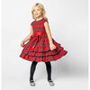 Arabella Frill Plaid Tartan Baby Party Dress, Red - Dresses - 2