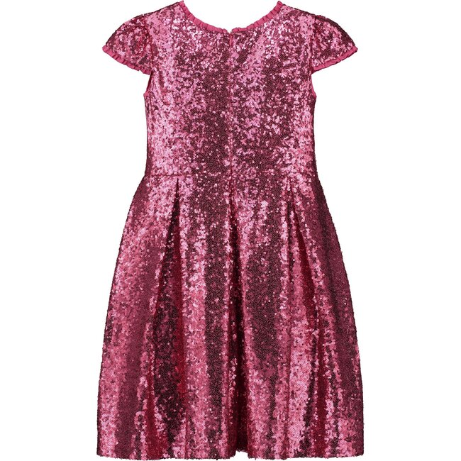 Dazzle Sequin Girls Party Dress, Candy Pink - Dresses - 2