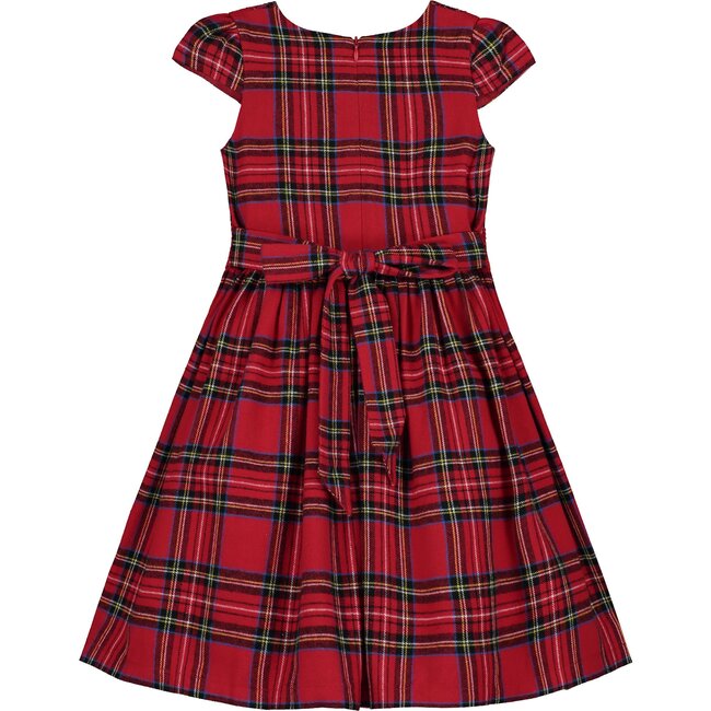 Bonnie Plaid Cotton Smocked Baby Party Dress, Red - Dresses - 2