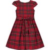 Bonnie Plaid Cotton Smocked Baby Party Dress, Red - Dresses - 2 - thumbnail