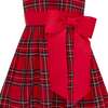 Jessie Plaid & Satin Bow Girls Party Dress, Red - Dresses - 2 - thumbnail