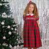 Little Princess Lana Hand Smocked Plaid Baby Dress, Red - Dresses - 3 - thumbnail