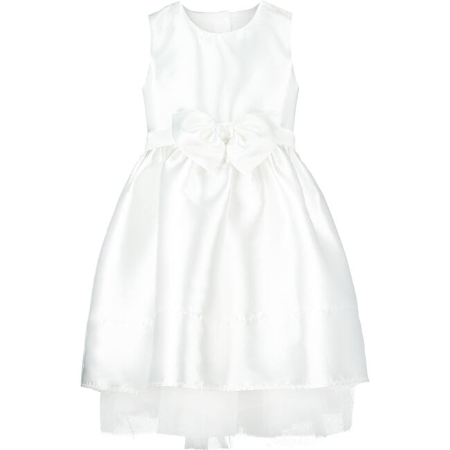 Florence Taffeta Bow Dress, White - Ceremonial Dresses - 1
