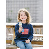 Kids American Flag Crewneck Sweater, Navy - Sweaters - 2 - thumbnail