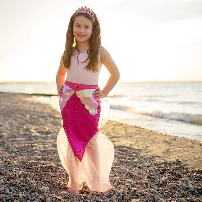 Mermaid Glimmer Skirt w/Tiara, Pink