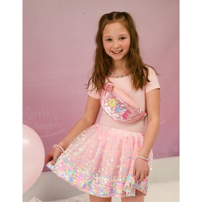 Party Fun Sequins Skirt, Pink/Neon, Size 4-6