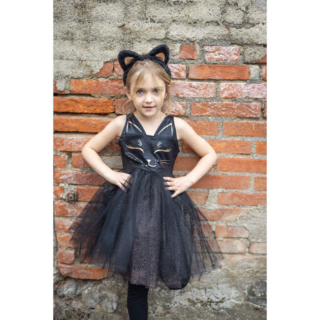 Black Cat Dress & Headpiece, Size 5-6