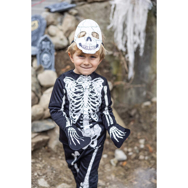 Glow-in-the-Dark Skeleton Shirt Pants Mask, Size 7-8