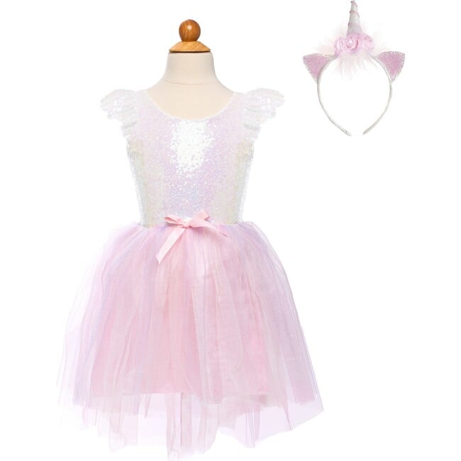 Dreamy Unicorn Dress & Headband, Iridescent/Pink - Costumes - 1