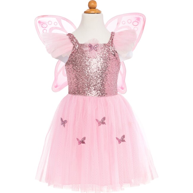 Pink Sequins Butterfly Dress & Wings