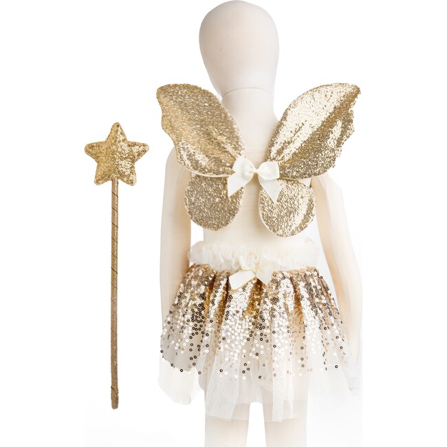 Gracious Gold Sequins Skirt, Wings, & Wand