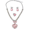 Great Pretenders The Marilyn, Pink and Silver, 4pc Necklace, Ring, and Clip On Earrings Set - Costumes - 1 - thumbnail