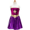 Great Pretenders Superhero Star Dress, Cape and Headpiece, Magenta and Purple, Size 5-6 - Costumes - 4 - thumbnail