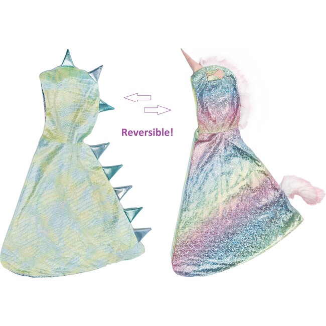 Rainbow Reversible Unicorn Dragon Cape