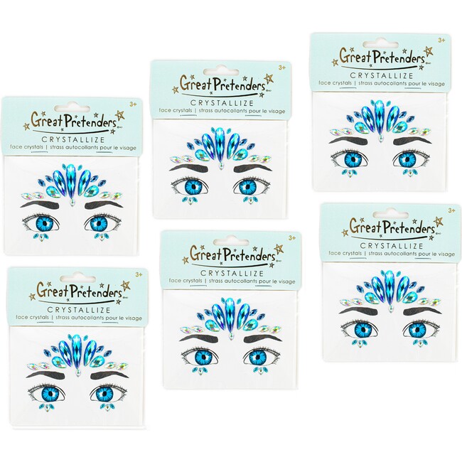 Ocean Mermaid Beautiful Face Crystals, 6pc Bundle