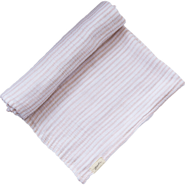 Stripes Away Organic Swaddle, Petal