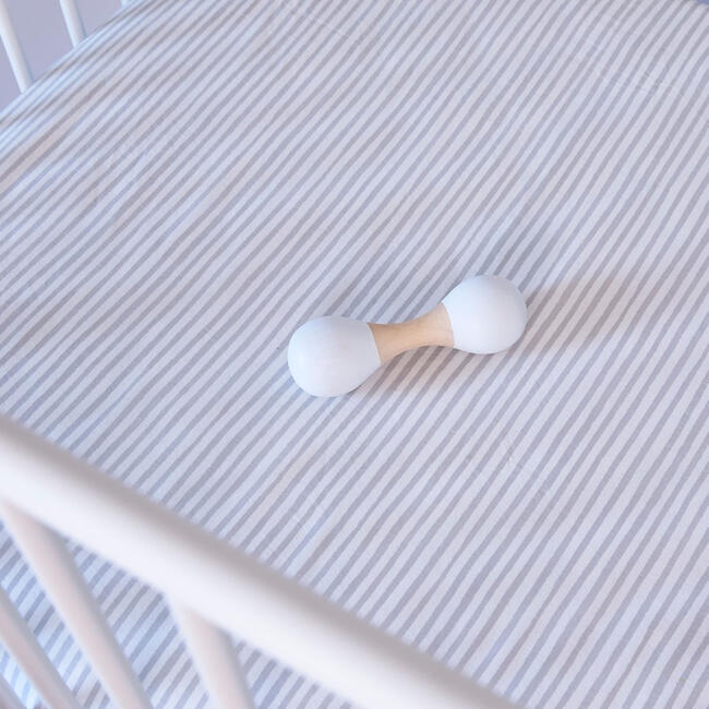 Stripes Away Organic Crib Sheet, Petal