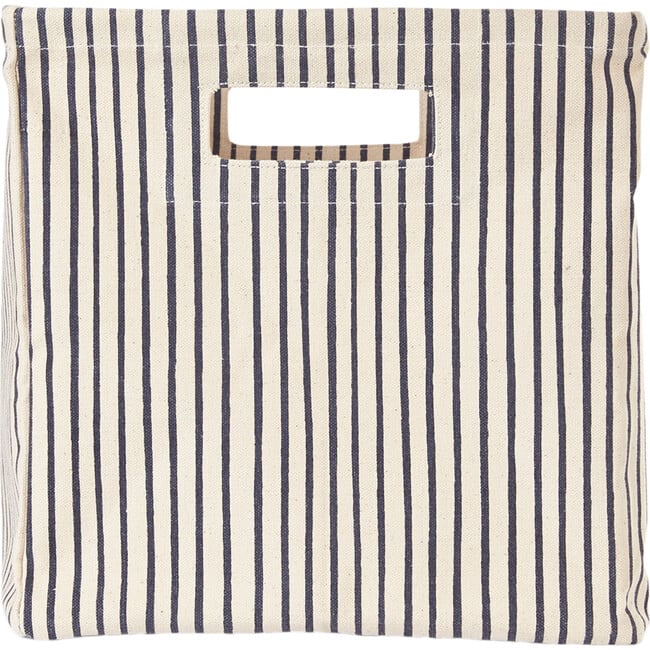 Stripes Away Medium Storage Cube, Ink - Storage Baskets - 1