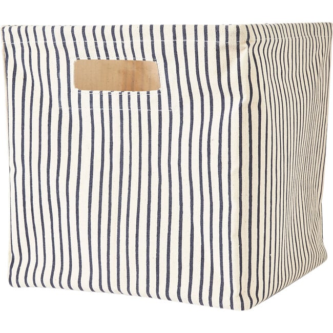 Stripes Away Medium Storage Cube, Ink - Storage Baskets - 2