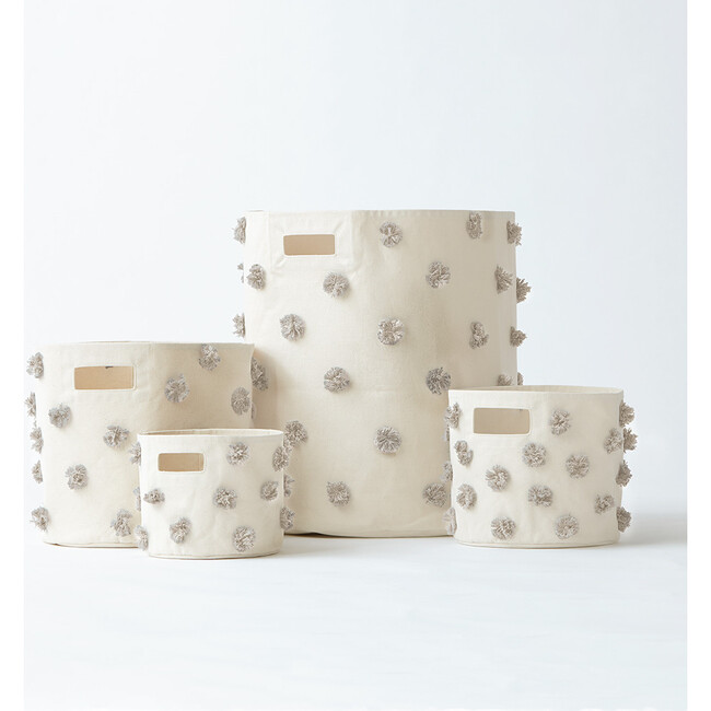 Large Pom Pom Drum, Grey