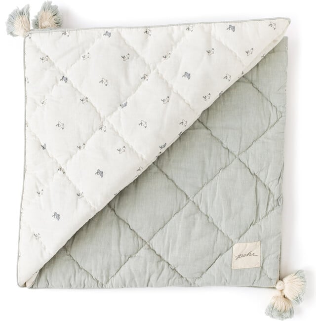 Hatchlings Bunny Nursery Blanket, Blue - Blankets - 1