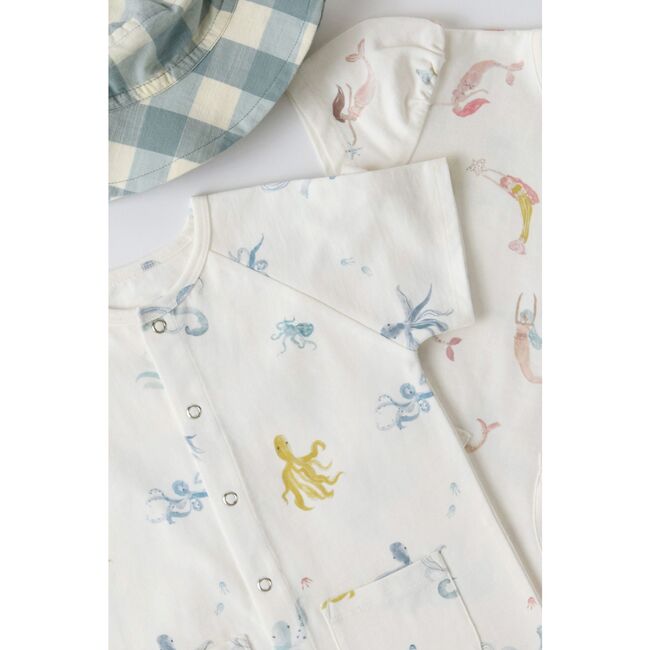 Short Sleeve Pocket Romper, Octopus Oasis - Rompers - 3