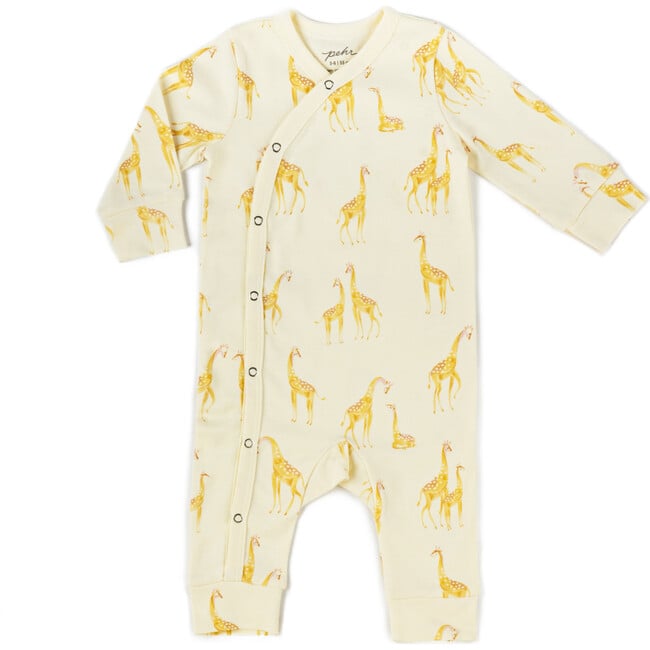 Follow Me Giraffe Romper, Yellow - Onesies - 1