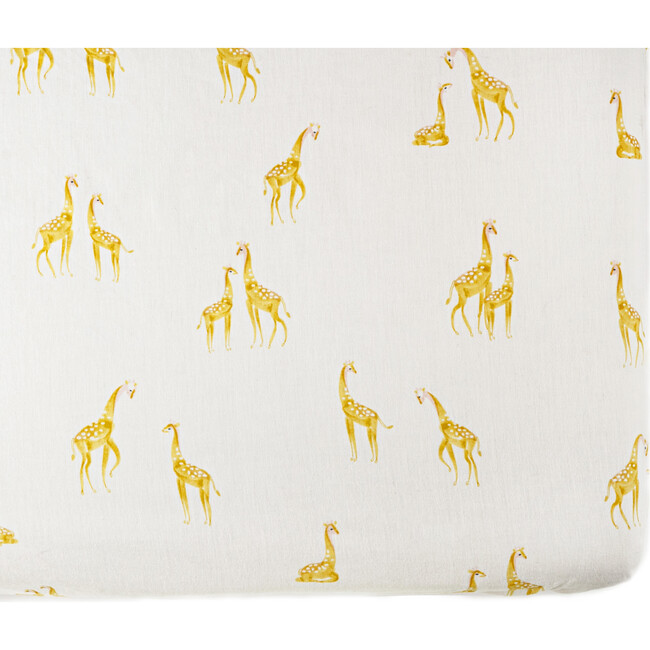 Follow Me Organic Cotton Crib Sheet, Giraffe - Crib Sheets - 1