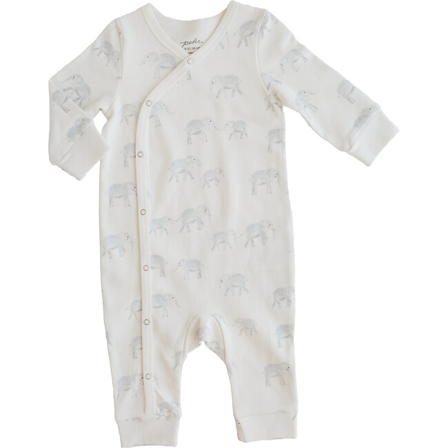 Follow Me Elephant Romper, Grey