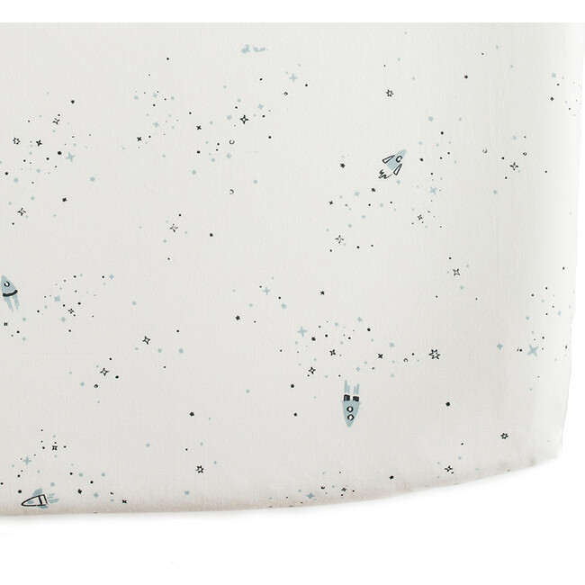 Rocketman Crib Sheet, White - Crib Sheets - 1