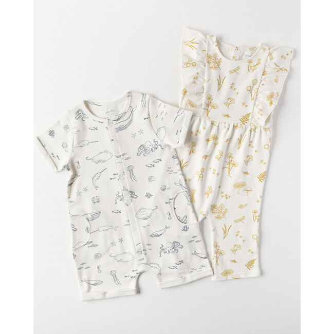 Life Aquatic Short Sleeve Romper, Blue