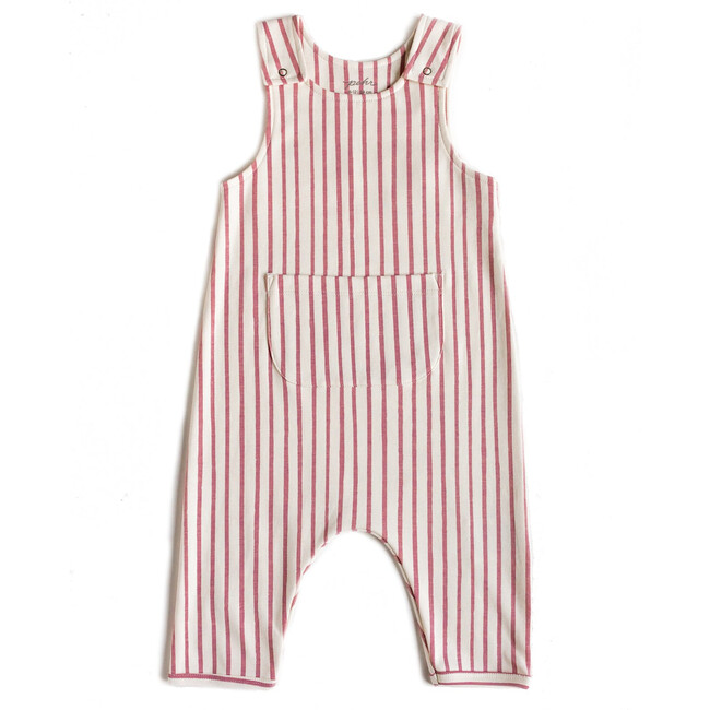 Stripes Away Overalls, Peony