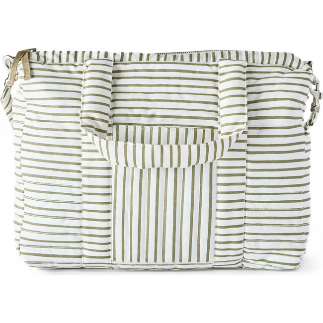 Stripes Away Diaper Bag, Olive
