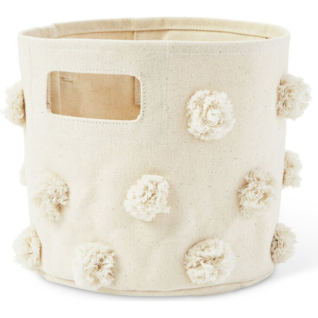 Pom Pom Mini Basket, Natural - Storage Baskets - 1