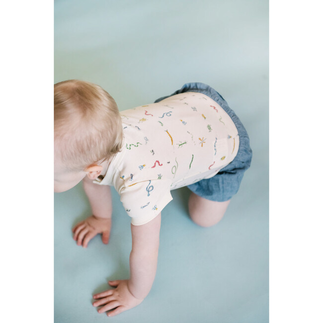 Short Sleeve Henley One-Piece, Crawling Critters - Jumpsuits - 2