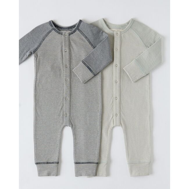 Sailor Stripe Raglan Romper, Sea - Jumpsuits - 4