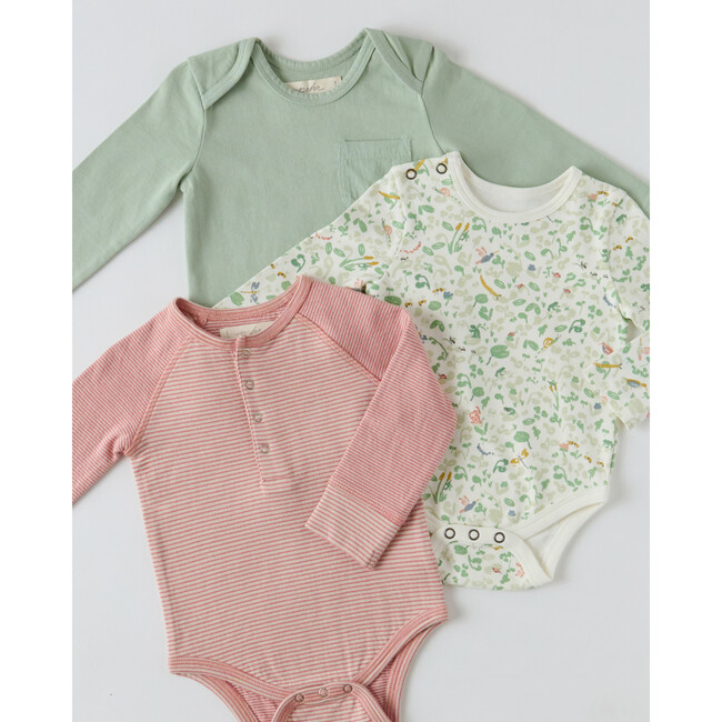 Sailor Stripe Raglan One-Piece, Tea Rose - Jumpsuits - 6