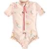 Swim Short Sleeve Ruffle One-Piece, Mermaid Melody - One Pieces - 1 - thumbnail