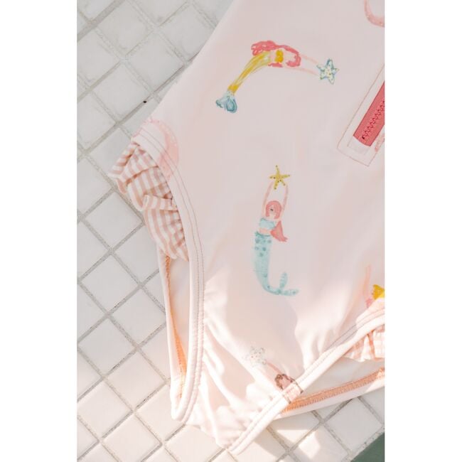 Swim Short Sleeve Ruffle One-Piece, Mermaid Melody - One Pieces - 7