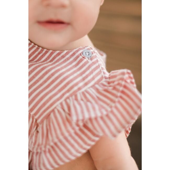 Seersucker Flutter One-Piece, Anchor Red - Jumpsuits - 3